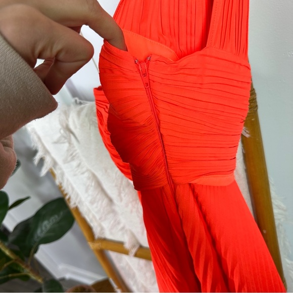 NWT A.L.C. Neon Orange Marbury One Shoulder Dress sz 0 - Picture 8 of 8